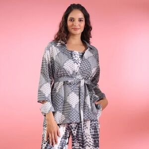 JISORA Tie and Dye Print Jharokha Cotton Shrug